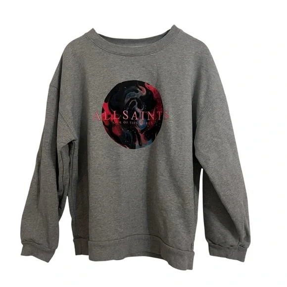 All Saints Gray Sweatshirt small - Picture 1 of 10